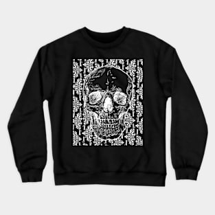 Vintage Goth Skull and Wallpaper Crewneck Sweatshirt